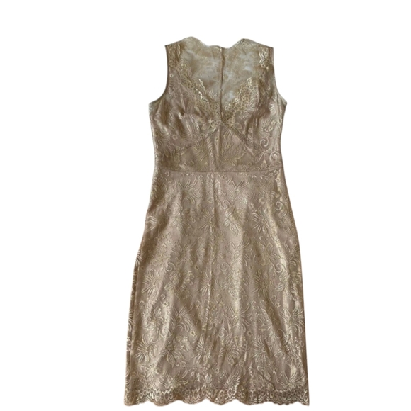 BCBGMaxAzria gold lace Lynette dress - Picture 3 of 6